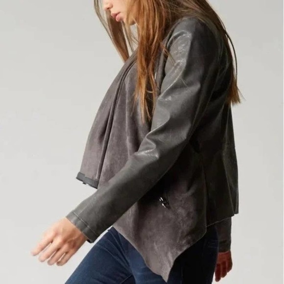 BLANK NYC Whatever It Takes Drape Front Jacket Long Sleeve Gray Size S - Picture 2 of 10